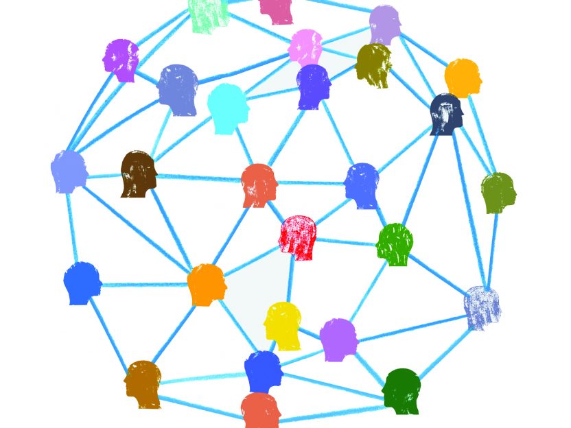 People Network Illustration In Pencil and Ink