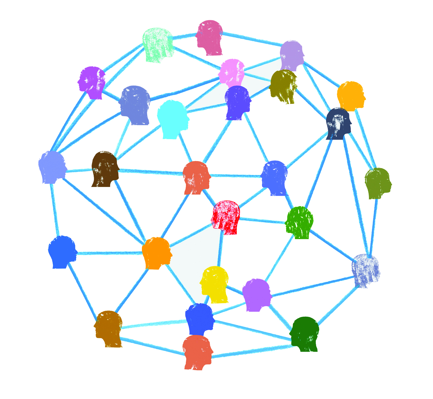 People Network Illustration People Network Illustration In Pencil and Ink
