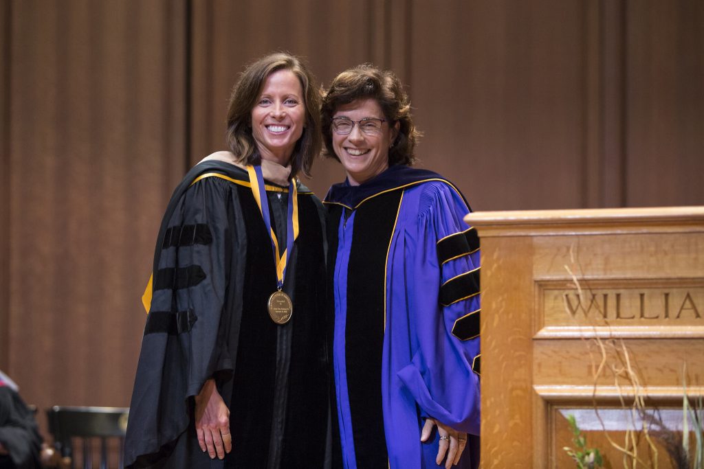 52354724441_248049a051_k Photo of Adena Friedman and President Maud Mandel on stage at the Bicentennial awards ceremony.