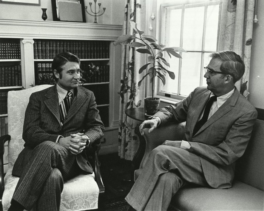 Photo of John Chandler seated with Jack Sawyer.