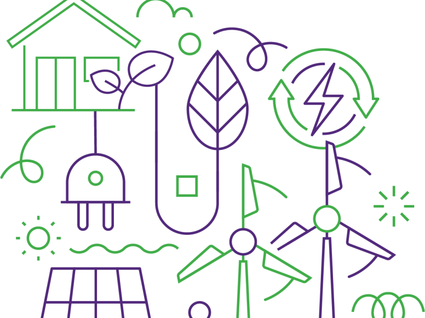 Illustration representing sustainable energy images