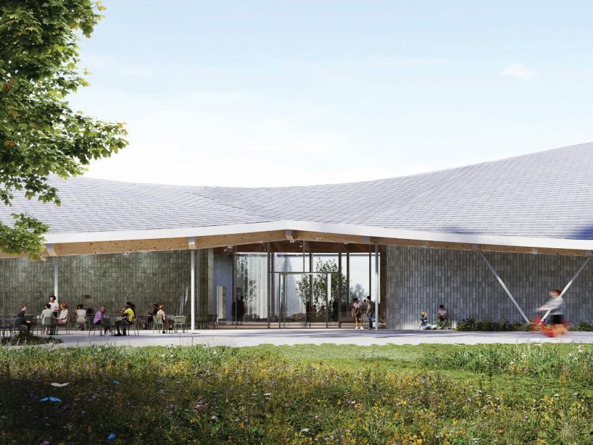 Architectural rendering of new museum entryway
