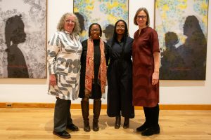 From left: Maggie Adler, Williams Class of 1999 and Masters in Art 2011; Maurita N. Poole, director of the Newcomb Art Museum at Tulane University; Destinee Filmore MA'23, former WCMA Mellon Curatorial Fellow; and Pamela Franks, Class of 1956 Director of the Williams College Museum of Art, in the museum.