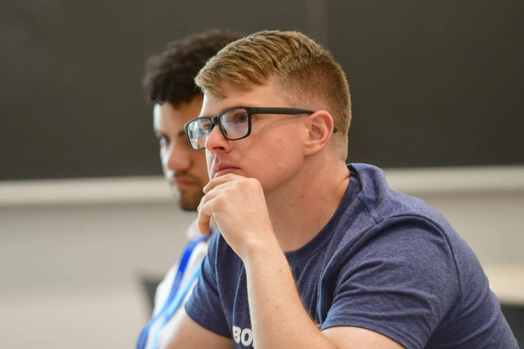 A veteran participating in the 2025 Warrior Scholar Project on the campus of Williams College.