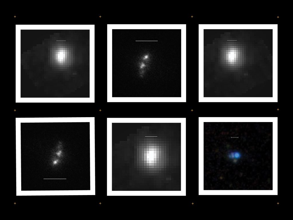 Images of nearby galaxies taken from the Hubble Space Telescope and the James Webb Space Telescope.